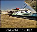 More Red Sea boats - - safaga 29-1-08 - cat al huda alongside from quay framed by thomson celebration bow .jpg (1/1)-safaga-29-1-08-cat-al-huda-alongside-quay-framed-thomson-celebration-bow-.jpg