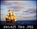 Sailing Vessels - &quot;The Golden Hinde at Sea2.jpg&quot; 79.4 KBytes yEnc-golden-hinde-sea2.jpg